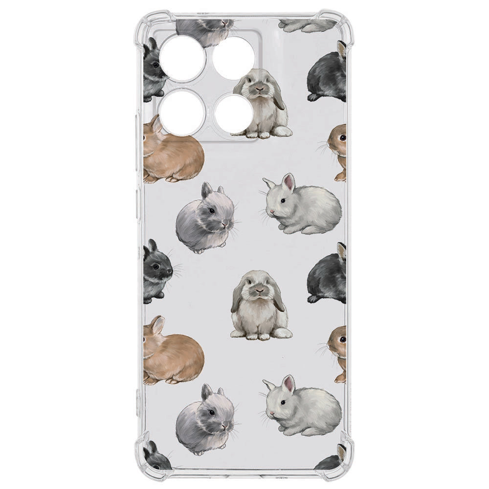 TPU Telefoonhoesje Motorola Moto G56 Konijntjes backcover konijnen pastel ontwerp