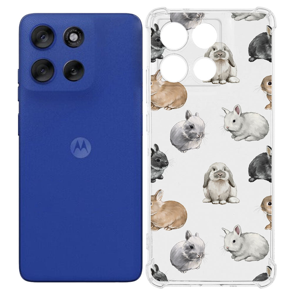TPU Telefoonhoesje Motorola Moto G56 Konijntjes backcover telefoonhoesje konijnen design