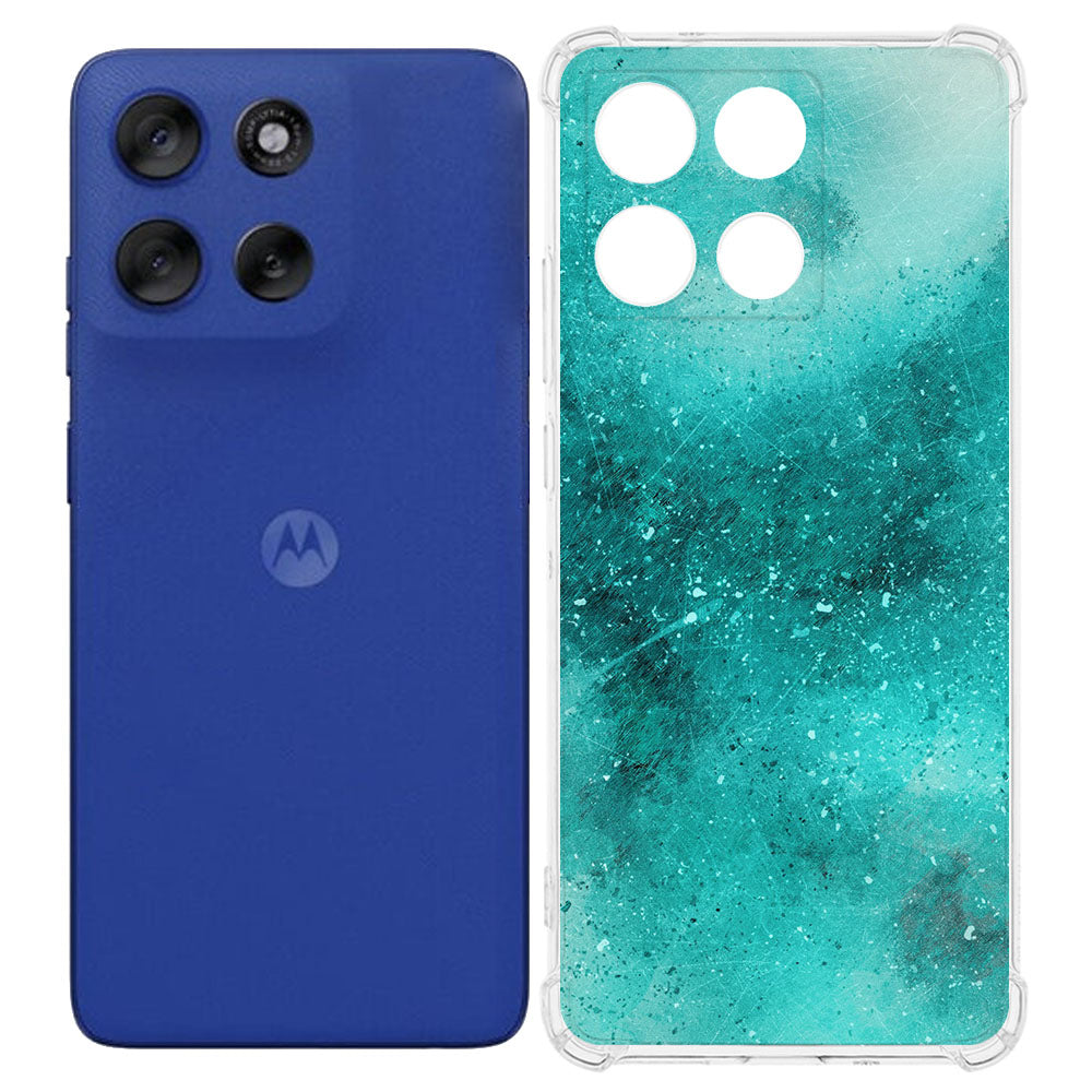 Motorola Moto G56 TPU Telefoonhoesje Painting Blue backcover achterzijde voorzijde