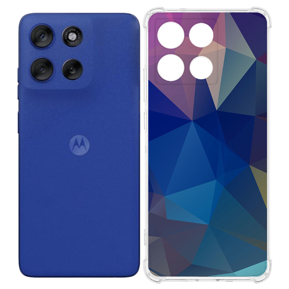 Motorola Moto G56 TPU Telefoonhoesje Polygon Dark backcover aanzicht