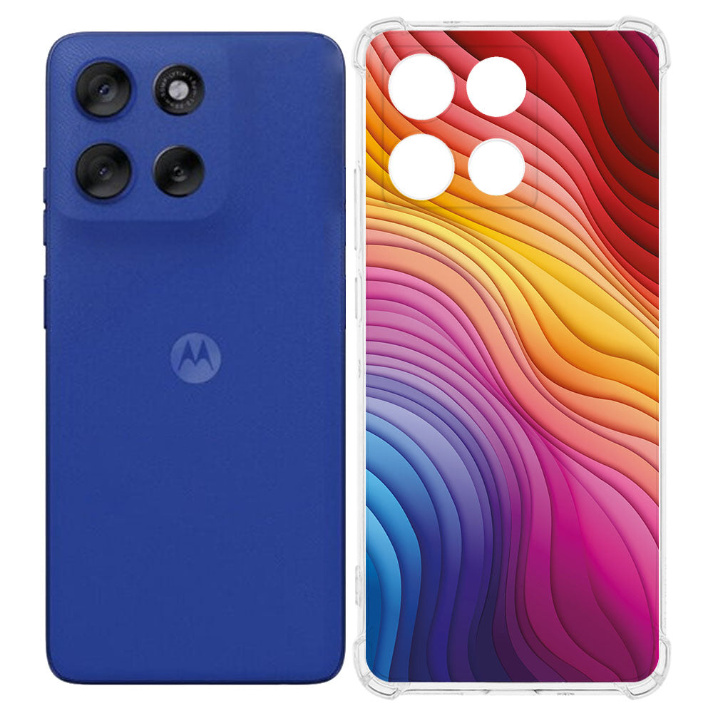 TPU Telefoonhoesje Motorola Moto G56 Regenboog backcover achterkant voorzijde