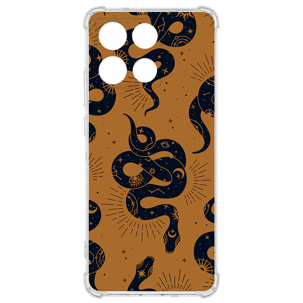 TPU Telefoonhoesje Motorola Moto G56 Snakes backcover slangenpatroon design aanzicht