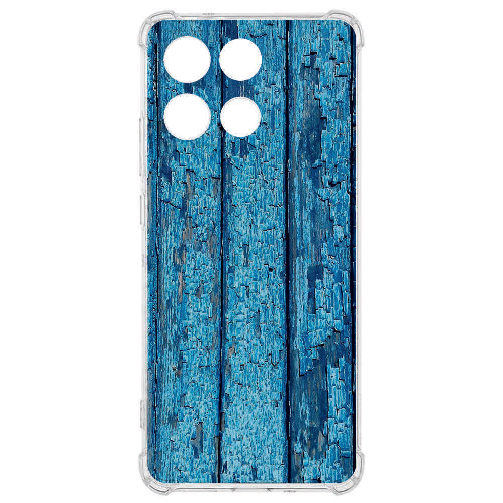 Motorola Moto G56 TPU Telefoonhoesje Wood Blue achterkant