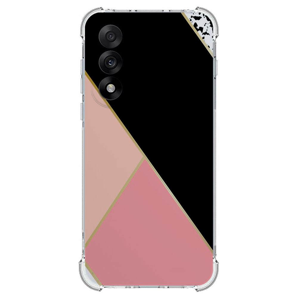 TPU Telefoonhoesje OnePlus Nord 5 - Black Pink Shapes schokabsorberende backcover design zwart roze vormen achterzijde