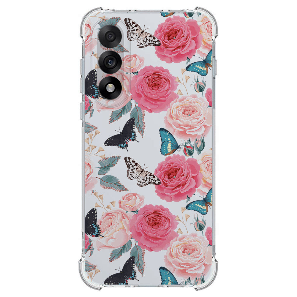 TPU Telefoonhoesje OnePlus Nord 5 - Butterfly Roses schokabsorberende backcover design Butterfly Roses aanzicht