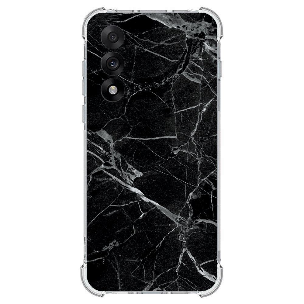 TPU Telefoonhoesje OnePlus Nord 5 - Marmer Zwart schokabsorberende backcover design marmer zwart aanzicht