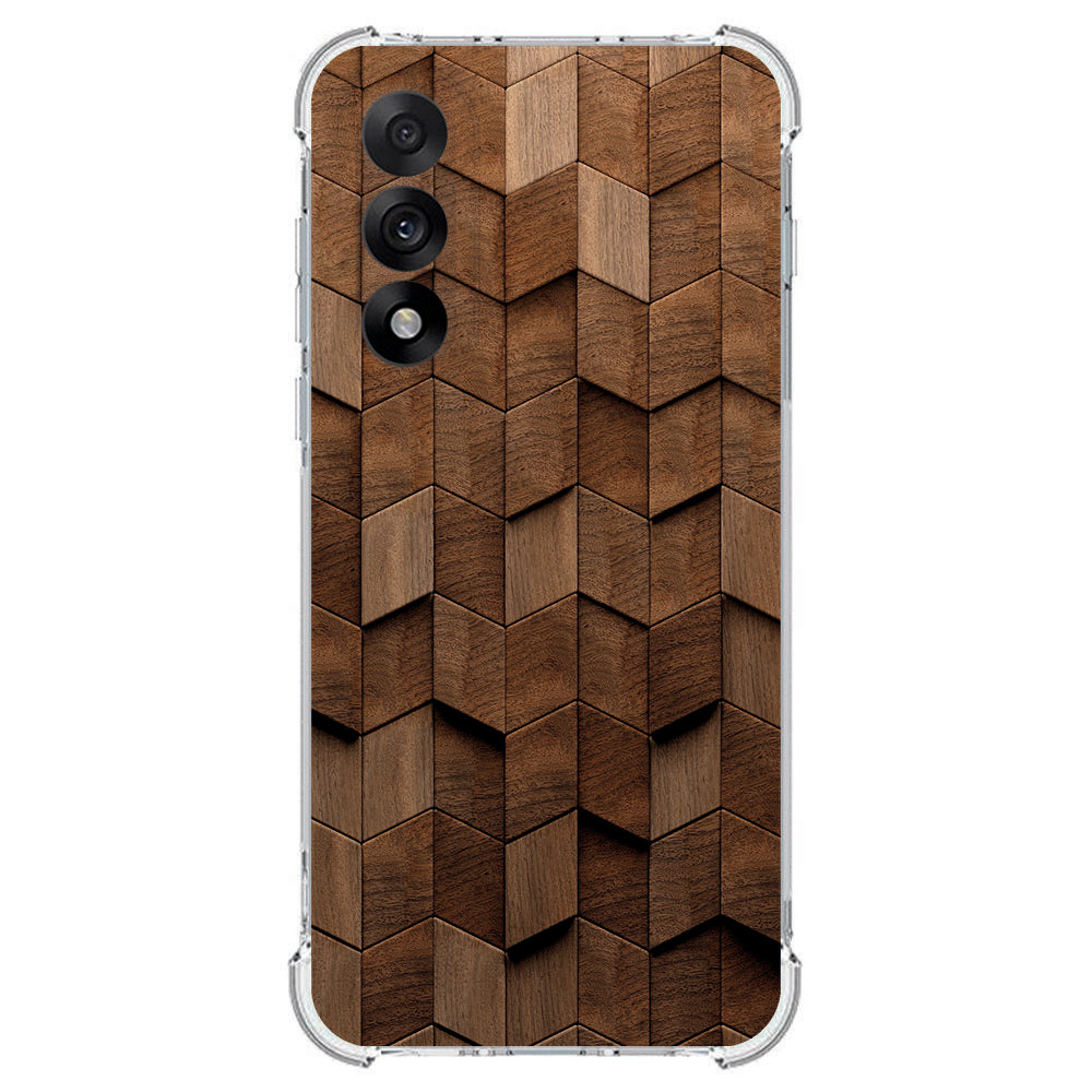 TPU Telefoonhoesje OnePlus Nord 5 Wooden Cubes schokabsorberende backcover achteraanzicht