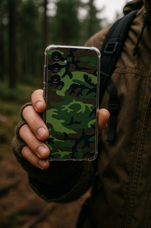 Samsung Galaxy A17 TPU Telefoonhoesje Army Dark schokabsorberende backcover achterkant camouflage