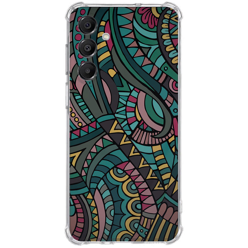 TPU Telefoonhoesje Samsung Galaxy A17 - Aztec schokabsorberende backcover design Aztec patroon aanzicht