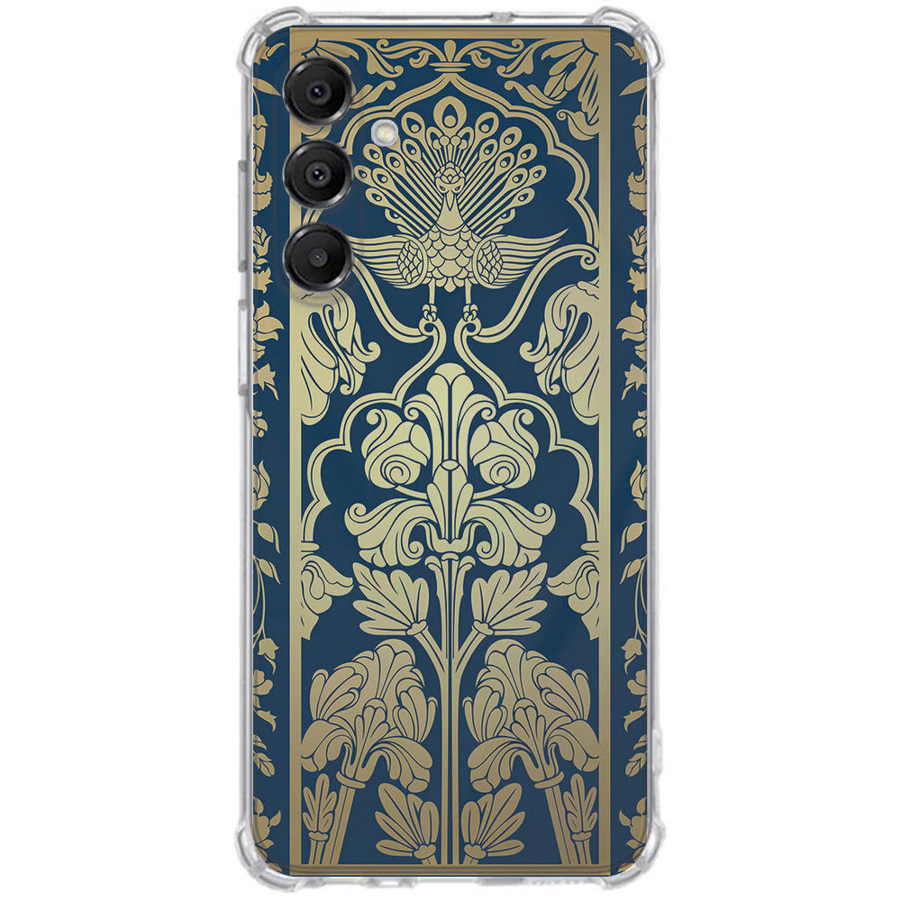 Samsung Galaxy A17 TPU Telefoonhoesje schokabsorberende backcover peacock design achterkant
