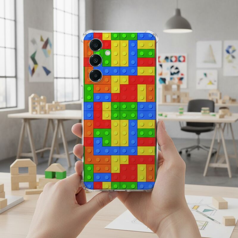 TPU Telefoonhoesje Samsung Galaxy A17 Blokken schokabsorberende backcover voorkant