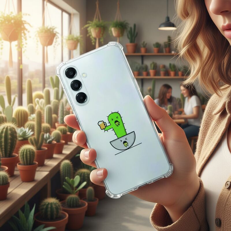 TPU Telefoonhoesje Samsung Galaxy A17 Braktus schokabsorberende backcover cactus design hand