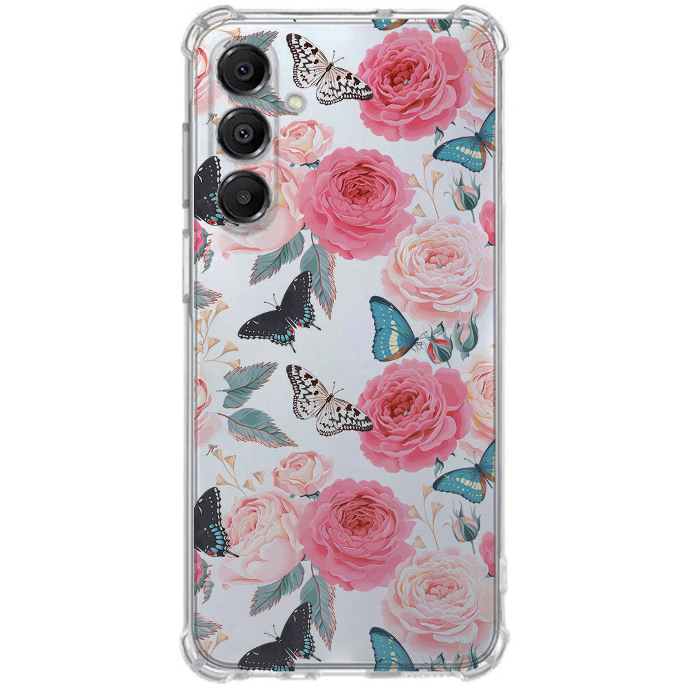 TPU Telefoonhoesje Samsung Galaxy A17 Butterfly Roses achterzijde