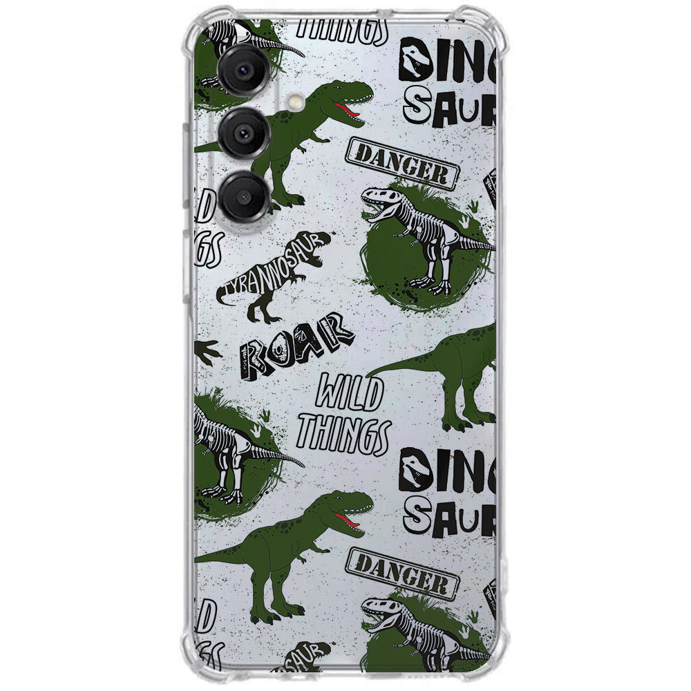 TPU Telefoonhoesje Samsung Galaxy A17 Dinosaurus schokabsorberende backcover design dino's aanzicht