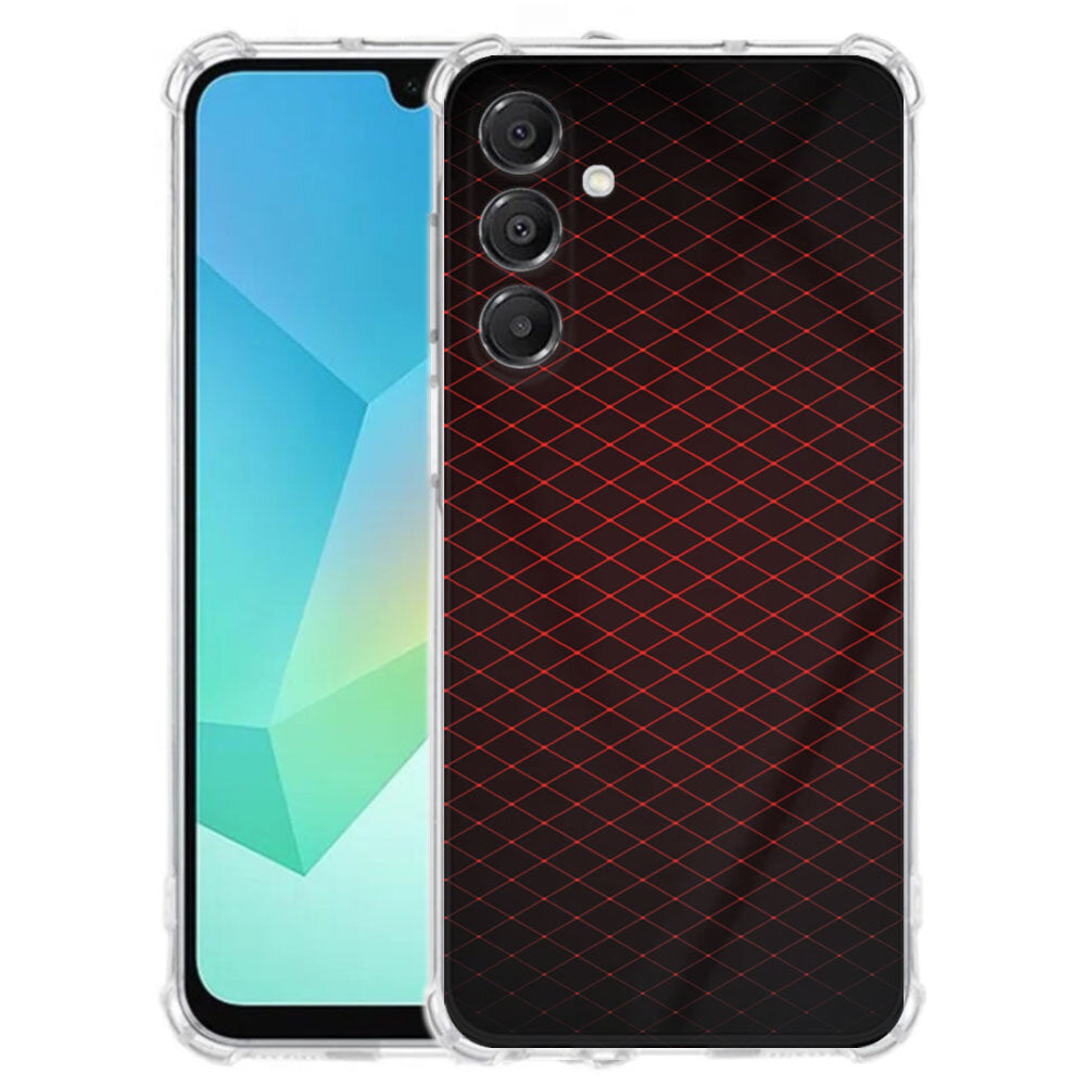 Samsung Galaxy A17 TPU Telefoonhoesje Geruit Rood schokabsorberende backcover achterkant