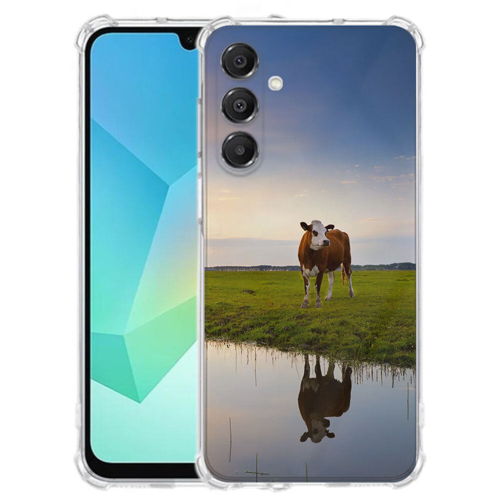 Samsung Galaxy A17 TPU Telefoonhoesje KoeTPU schokabsorberende backcover aanzicht
