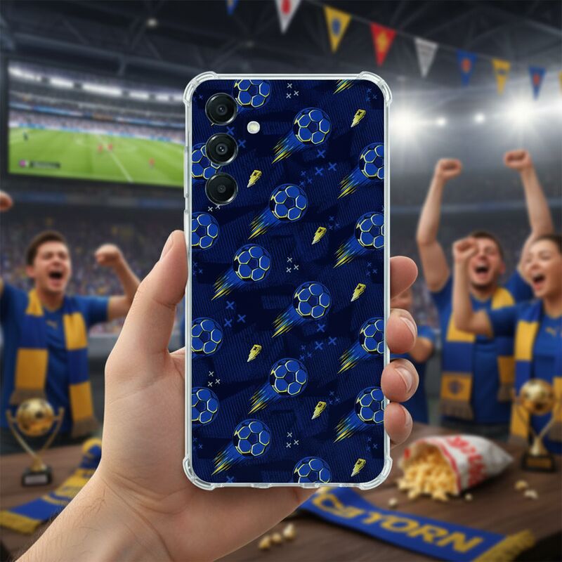 TPU Telefoonhoesje Samsung Galaxy A17 Voetbal schokabsorberende backcover design voetbalpattern aanzicht