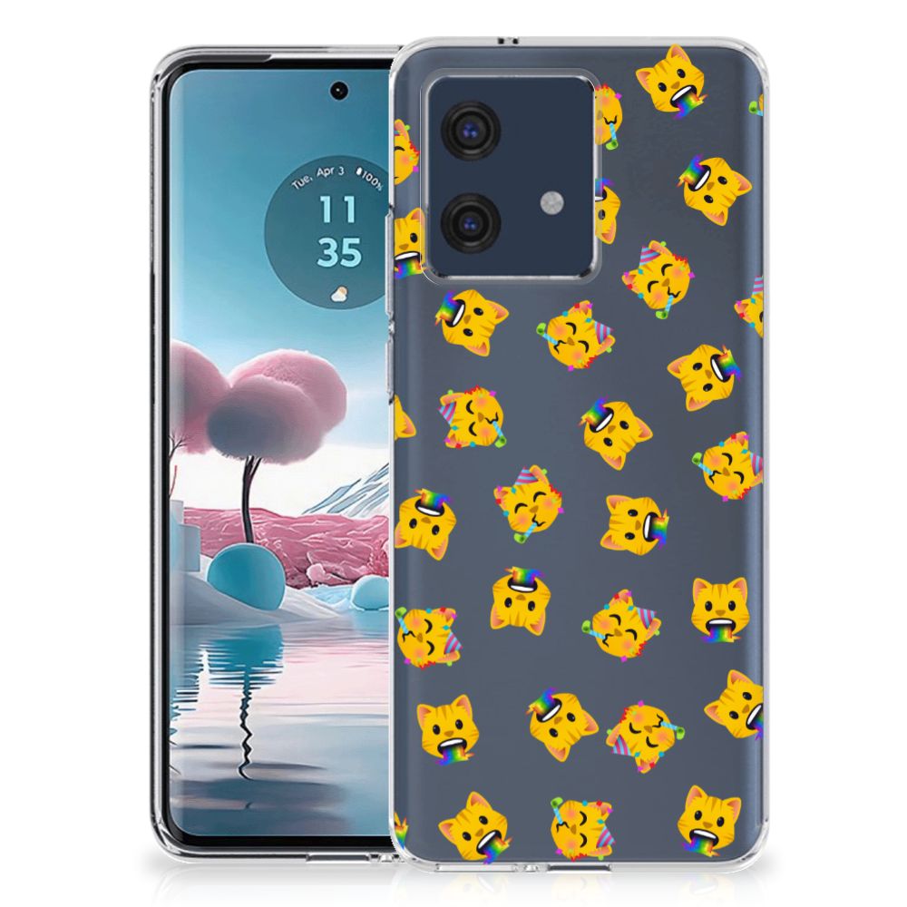 Motorola Edge 40 Neo TPU bumper Katten Emojis achterkant