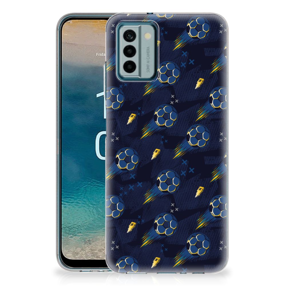 Nokia G22 TPU bumper Voetbal design kleurrijke bal en bliksemschichten