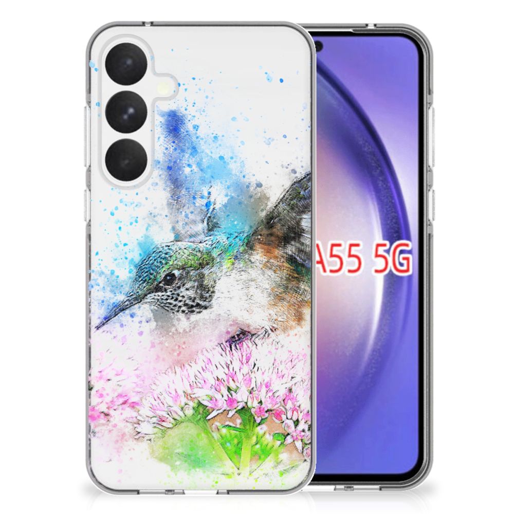 Samsung Galaxy A55 TPU bumper Vogel kleurrijk aanzicht