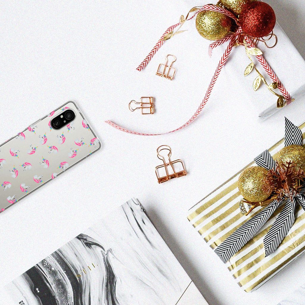 Sony Xperia 5 V TPU bumper Unicorns bovenaanzicht