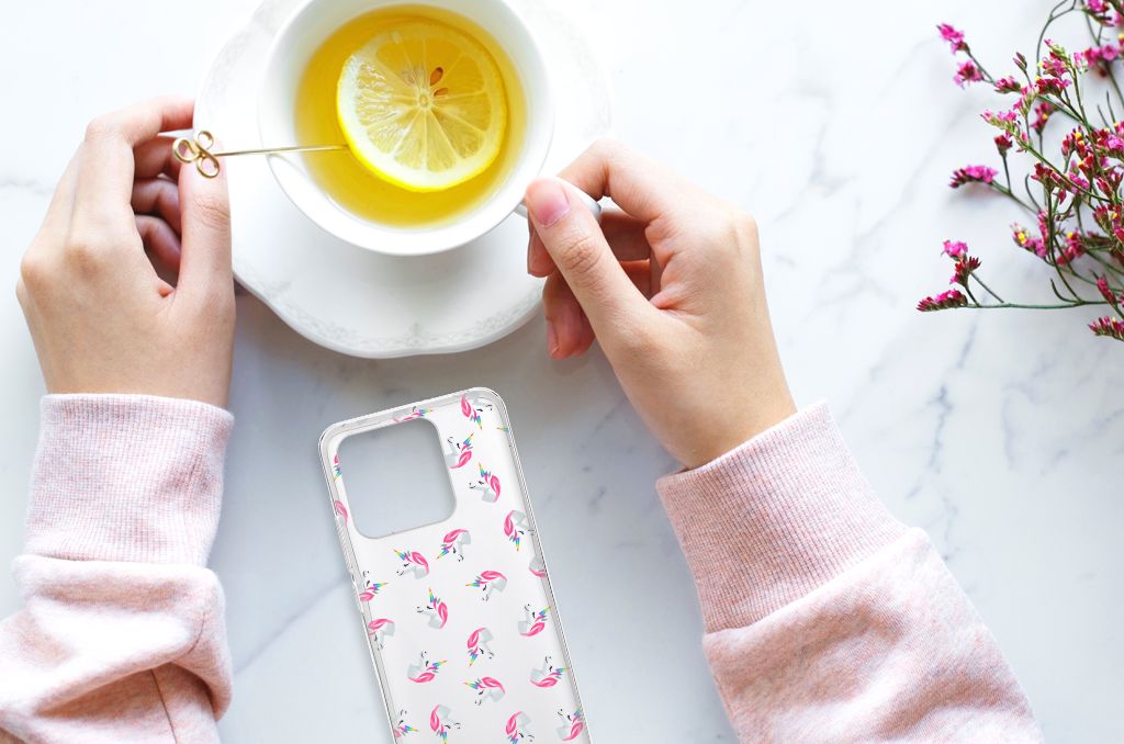Xiaomi Redmi 10C TPU bumper Unicorns boven aanzicht