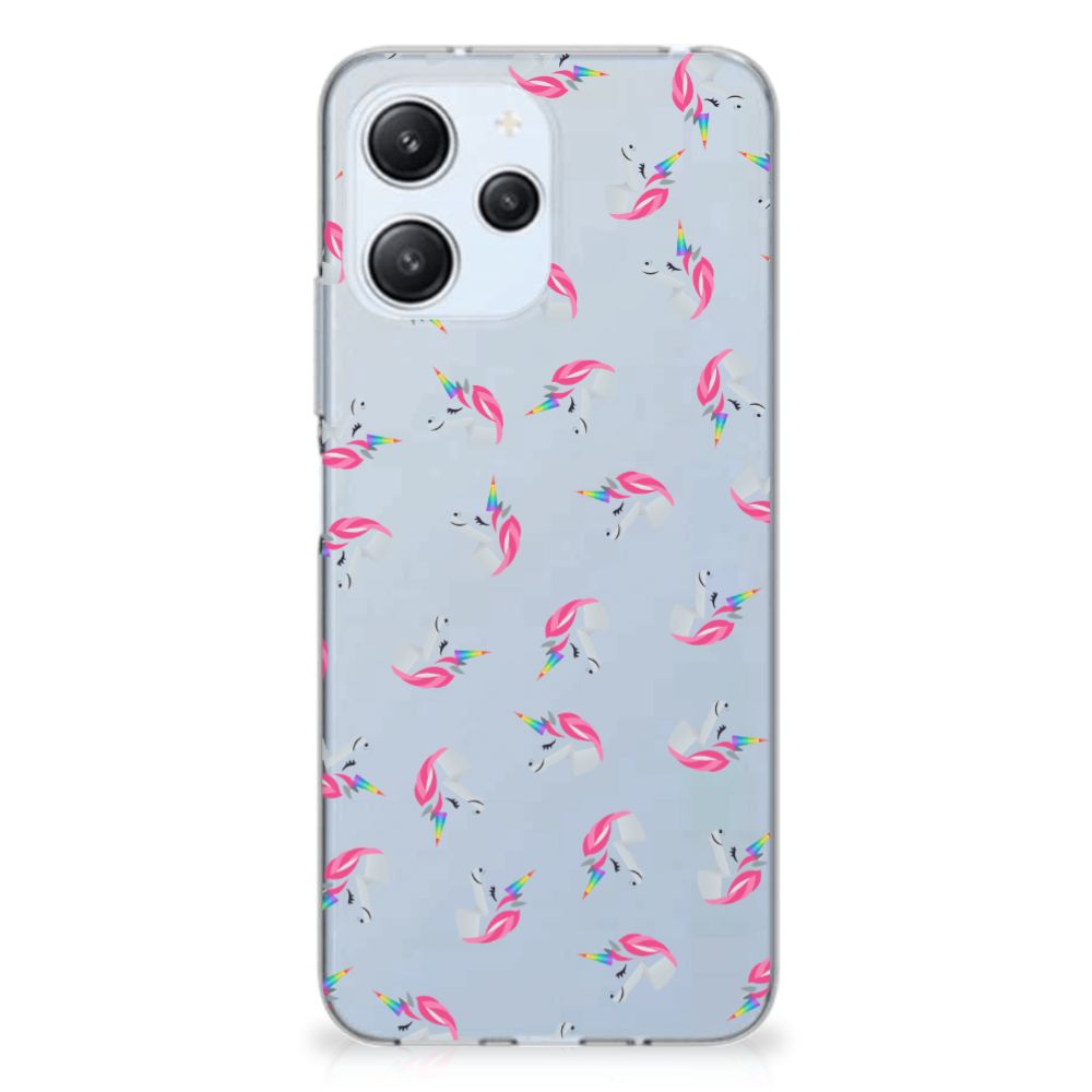 TPU bumper voor Xiaomi Redmi 12 4G Unicorns unicorns roze patroon achterkant