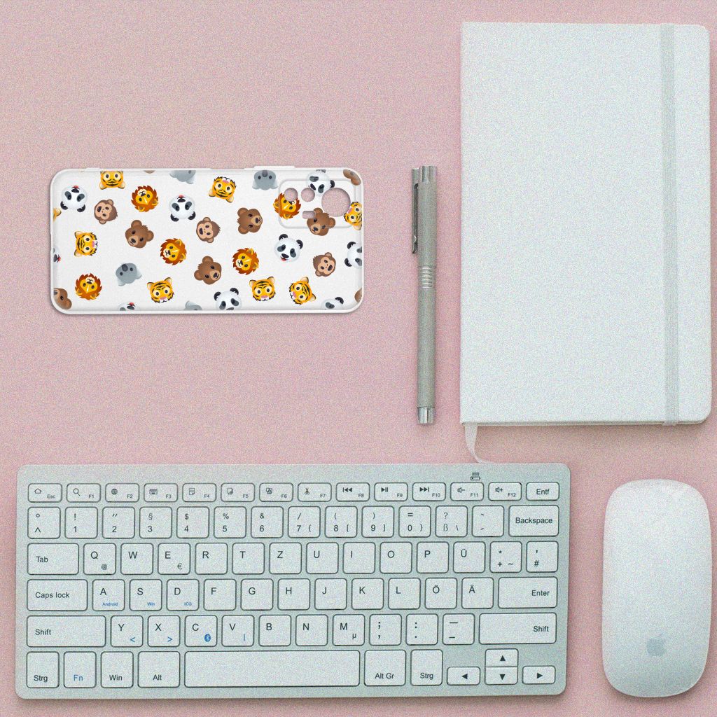 TPU bumper voor Xiaomi Redmi Note 12S Dieren Emojis met schattige dierenprints, perfect cadeau voor dierenvrienden.