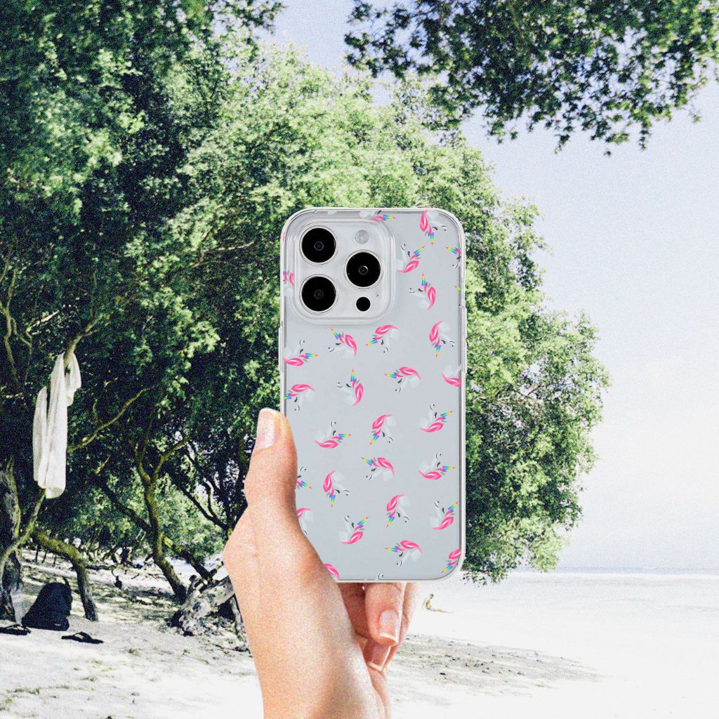 TPU bumper voor iPhone 15 Pro Max Unicorns met een schattig eenhoorn ontwerp in de natuur đ.