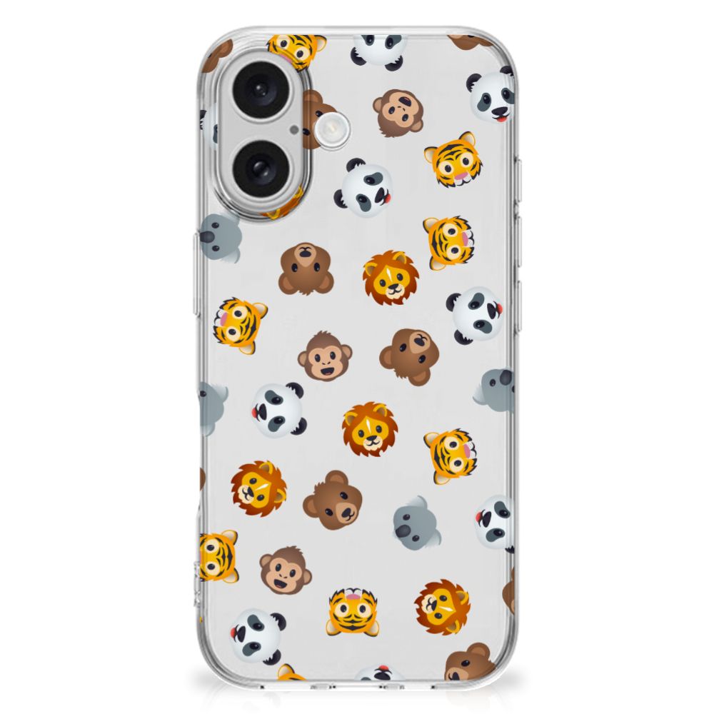 TPU bumper voor iPhone 16 Dieren Emojis dieren emoji achterkant