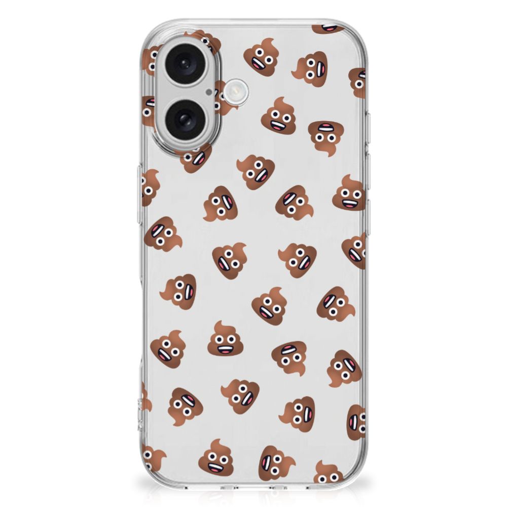 iPhone 16 TPU bumper voor iPhone 16 Poep Emojis ontwerp achterkant