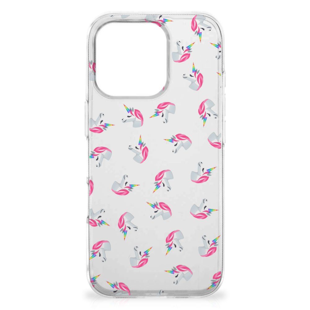 TPU bumper voor iPhone 16 Pro Max Unicorns unicorns design achterkant