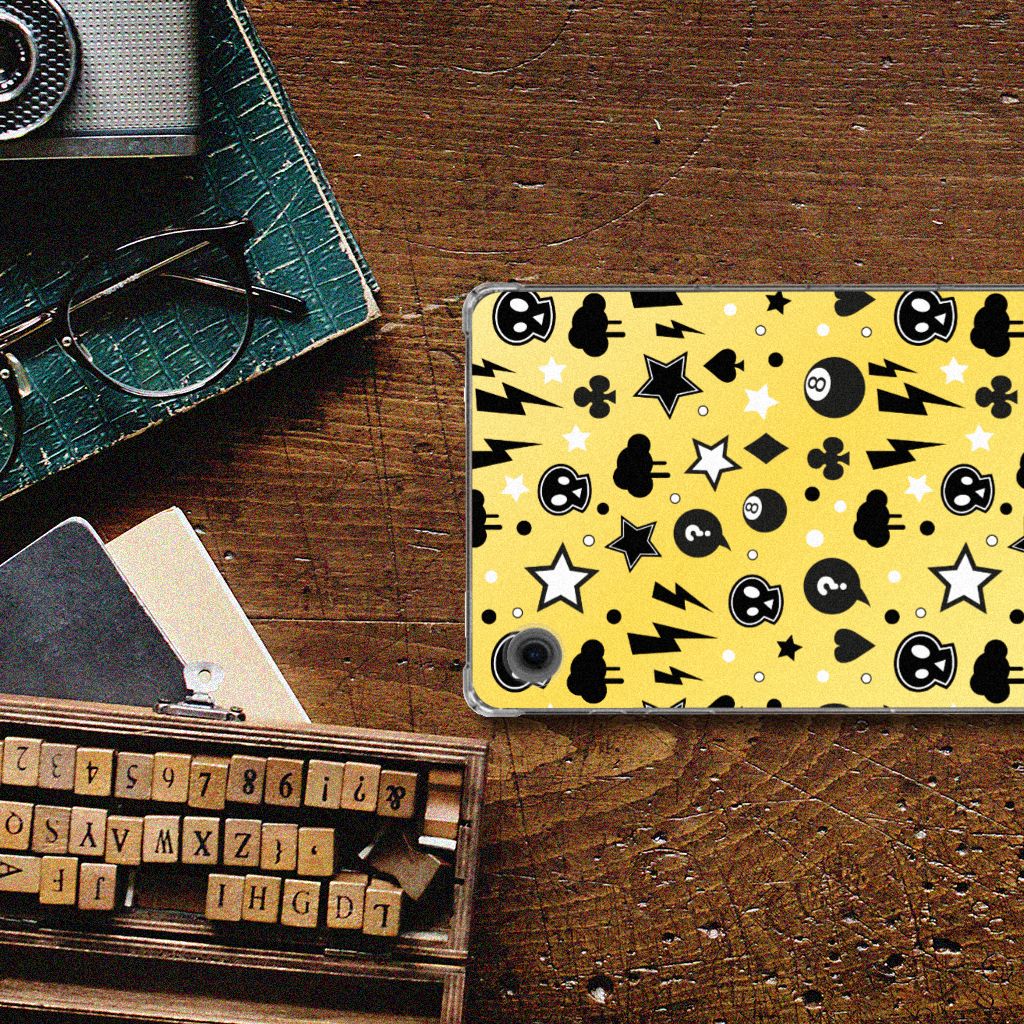 Samsung Galaxy Tab A9 Tablet BackCover Punk Geel bovenkant