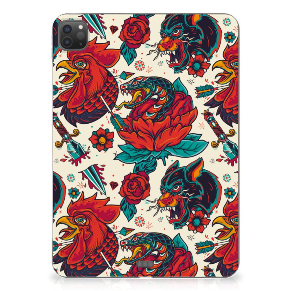 Tablet Backcover met foto voor iPad Pro 11 (2024) Old Skool vintage design achterkant