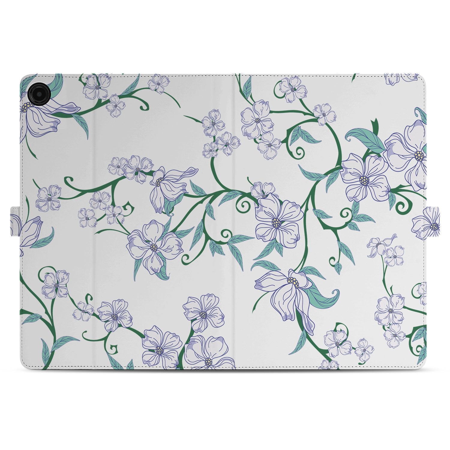 Samsung Galaxy Tab A11 Plus Tablet Book Case Blossom White bloemmotief achterkant