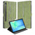 Samsung Galaxy Tab S10 FE | Tab S9 FE Tablet Book Case Green Wood voorkant achterkant
