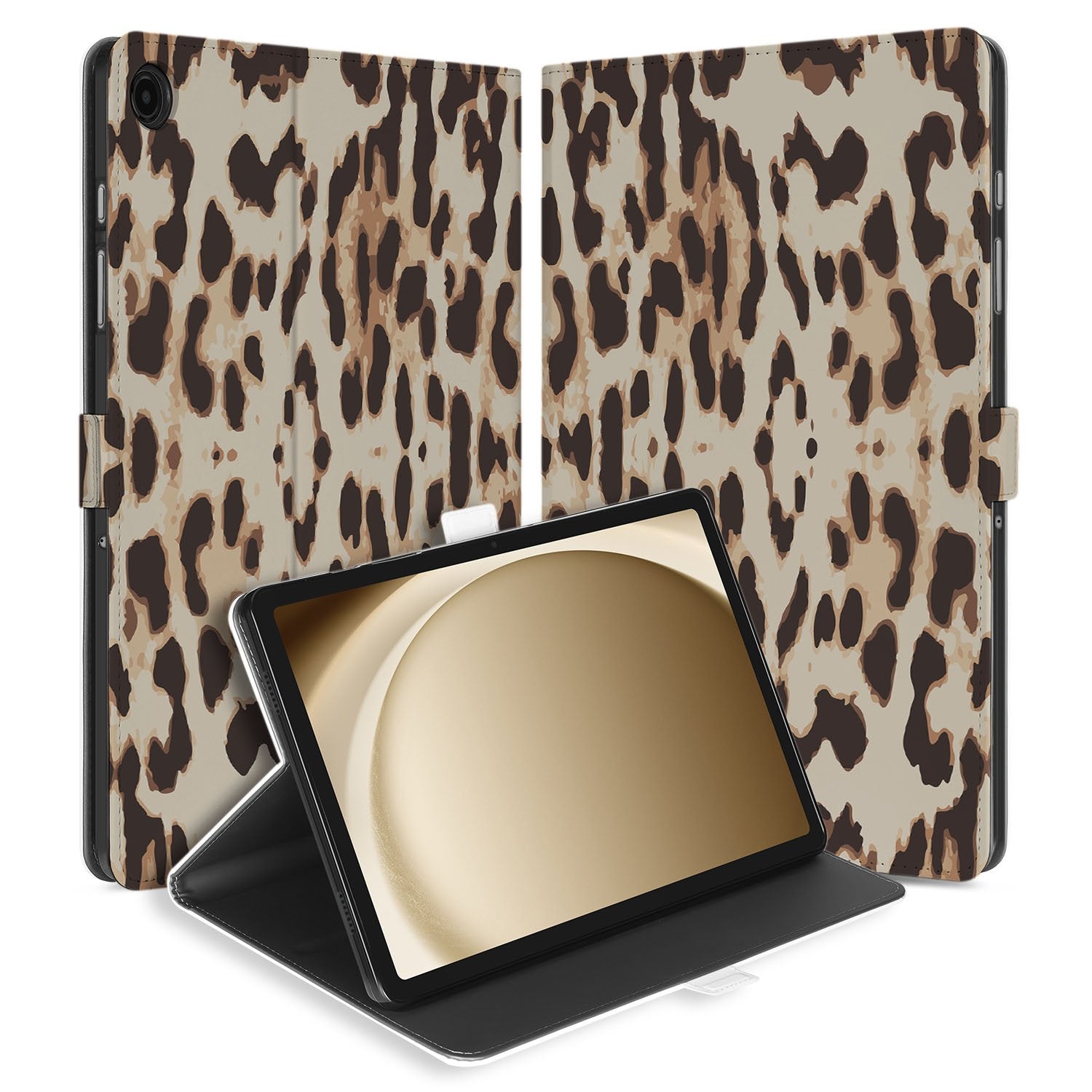 Samsung Galaxy Tab A11 Plus Tablet Book Case Leopard voorkant achterkant
