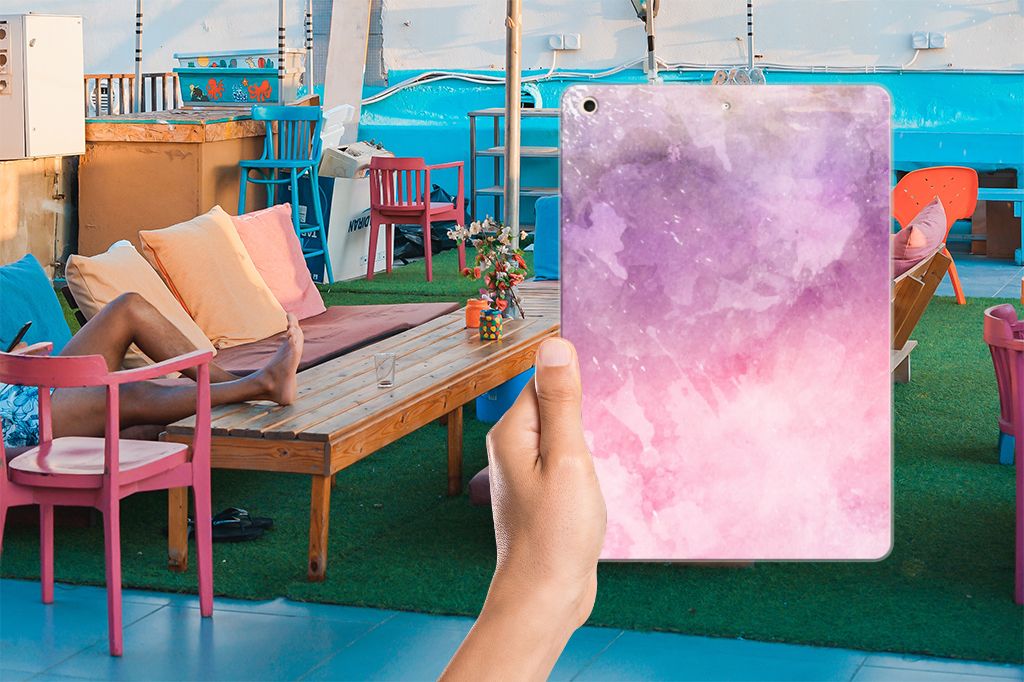 Tablethoes Apple iPad 10.2 | iPad 10.2 (2020) | 10.2 (2021) Pink Purple Paint