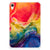 Tablethoes Apple iPad mini 6 (2021) Watercolor Dark met levendige kleuren en abstracte lijnen.