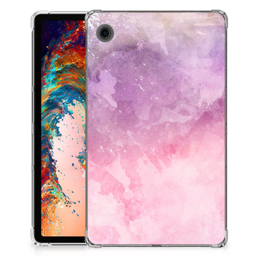 Tablethoes Samsung Galaxy Tab A9 Pink Purple Paint design roze paars aanzicht