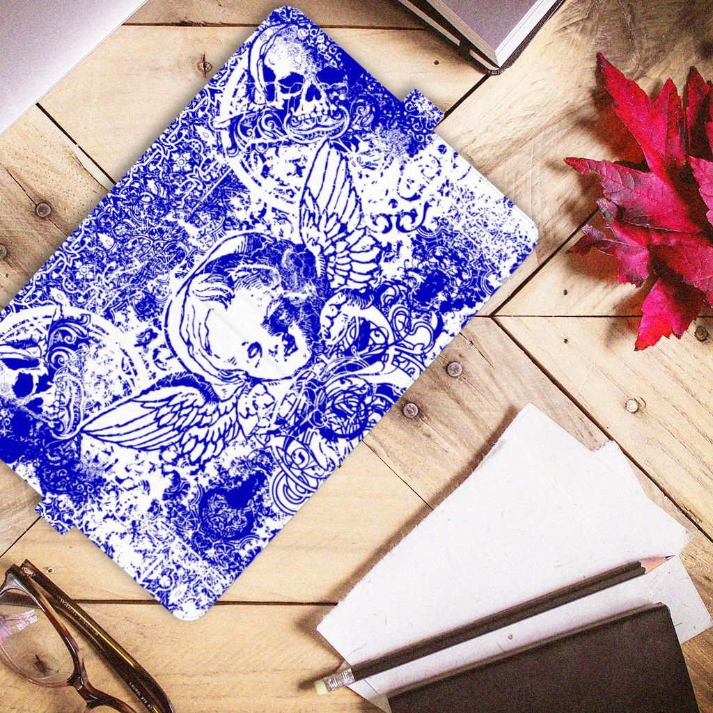 Tablettasje iPad Air (2020/2022) 10.9 inch Angel Skull Blauw