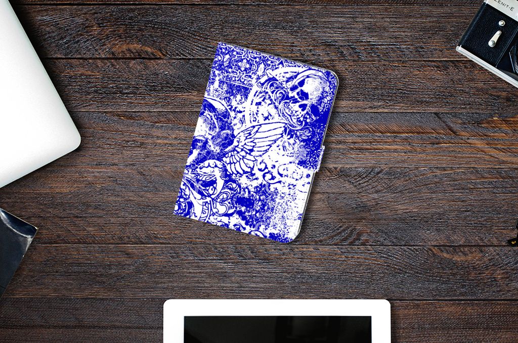 Tablettasje iPad Mini 6 (2021) Angel Skull Blauw