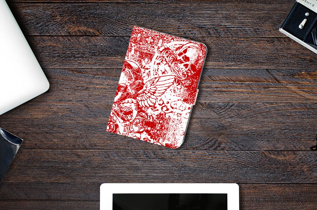 Tablettasje iPad Mini 6 (2021) Angel Skull Rood