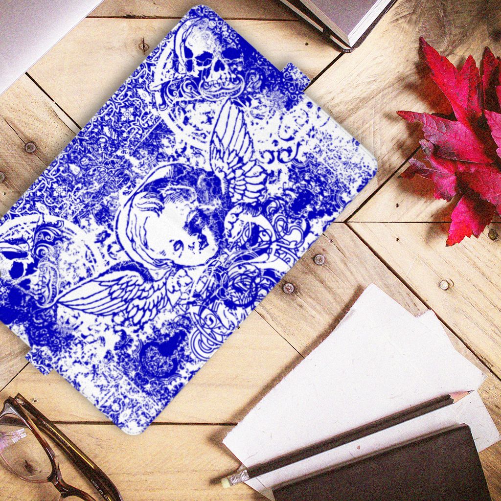 Tablettasje iPad Pro 11 2020/2021/2022 Angel Skull Blauw