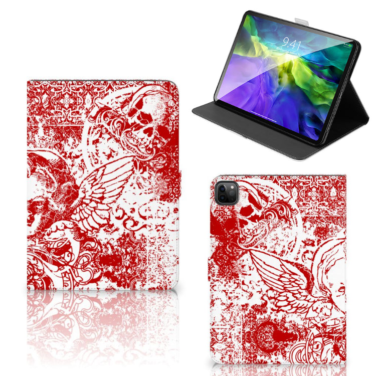 Tablettasje iPad Pro 11 2020/2021/2022 Angel Skull Rood