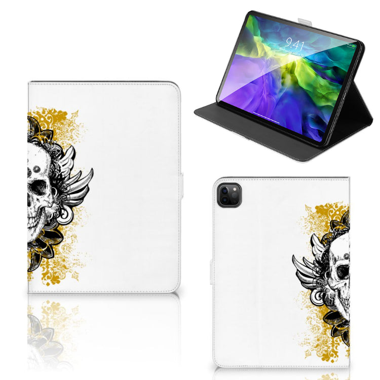 Tablettasje iPad Pro 11 2020/2021/2022 Skull Goud