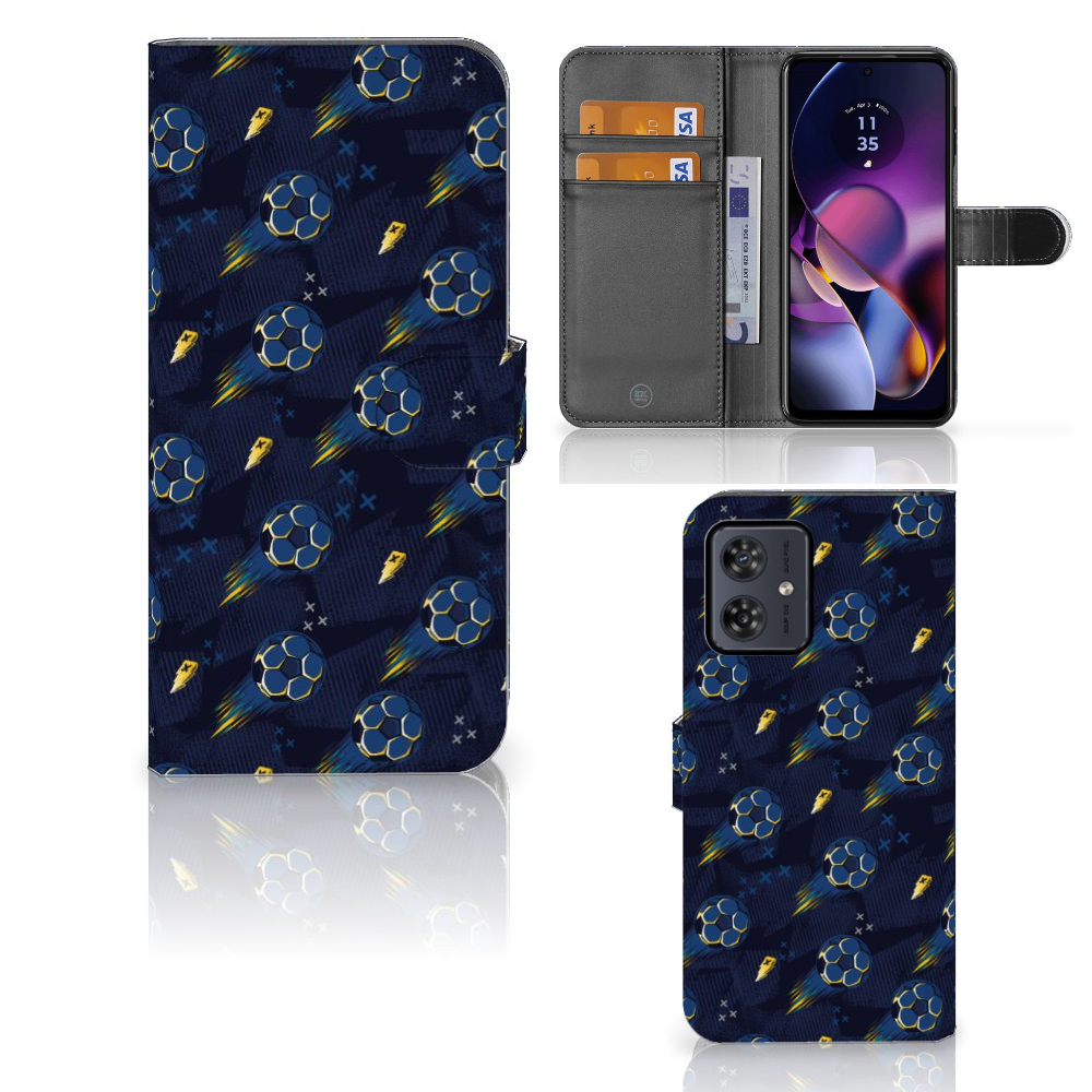 Telefoon Hoesje voor Motorola Moto G54 Voetbal met kleurrijk ontwerp en bescherming voor gebruiksgemak âŊī¸