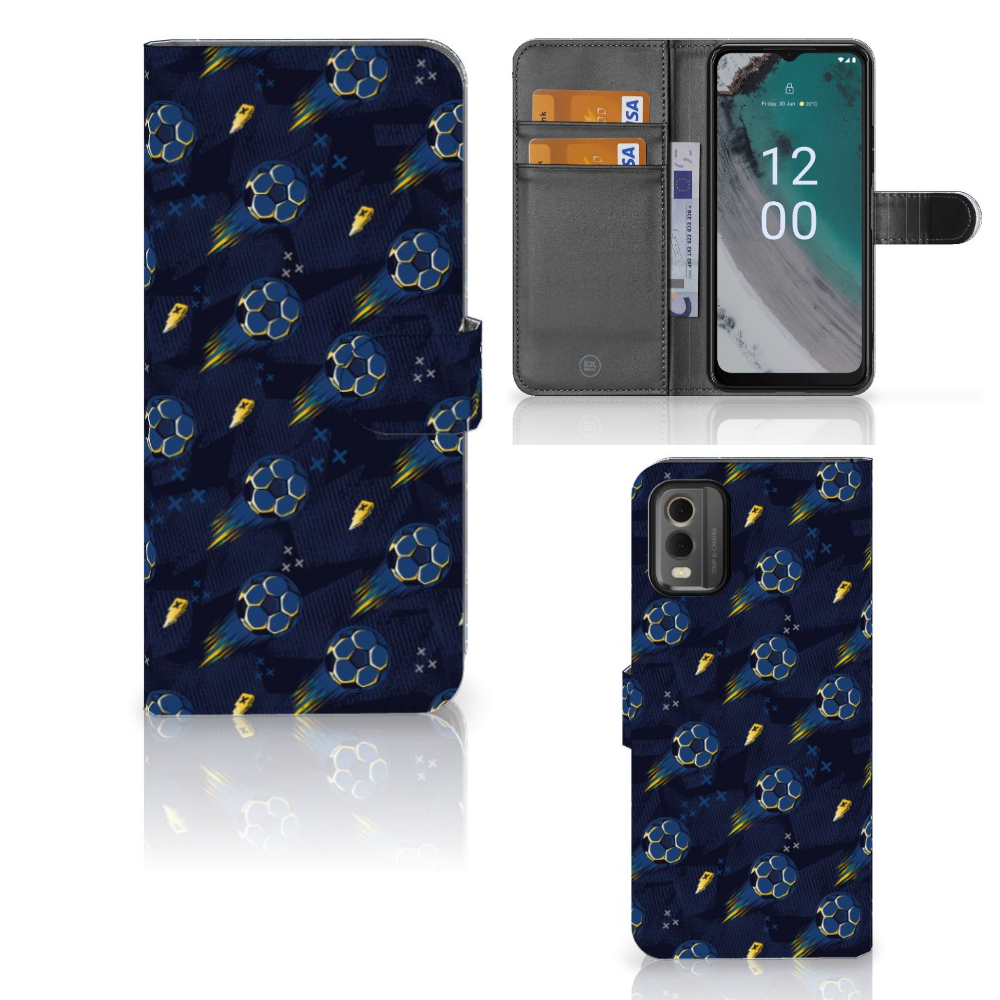 Nokia C32 Telefoon Hoesje Voetbal aanzicht