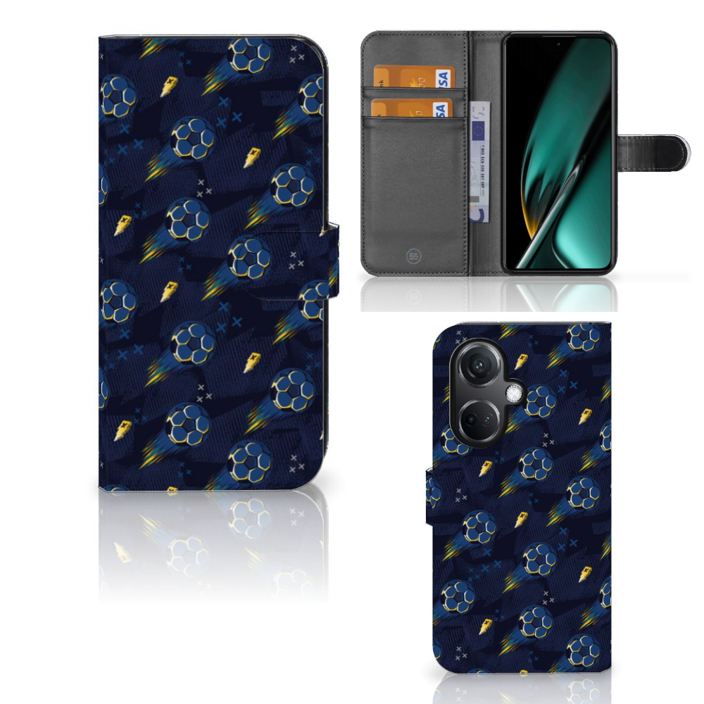 OnePlus Nord CE 3 Telefoon Hoesje Voetbal design voorkant zijkant binnenkant