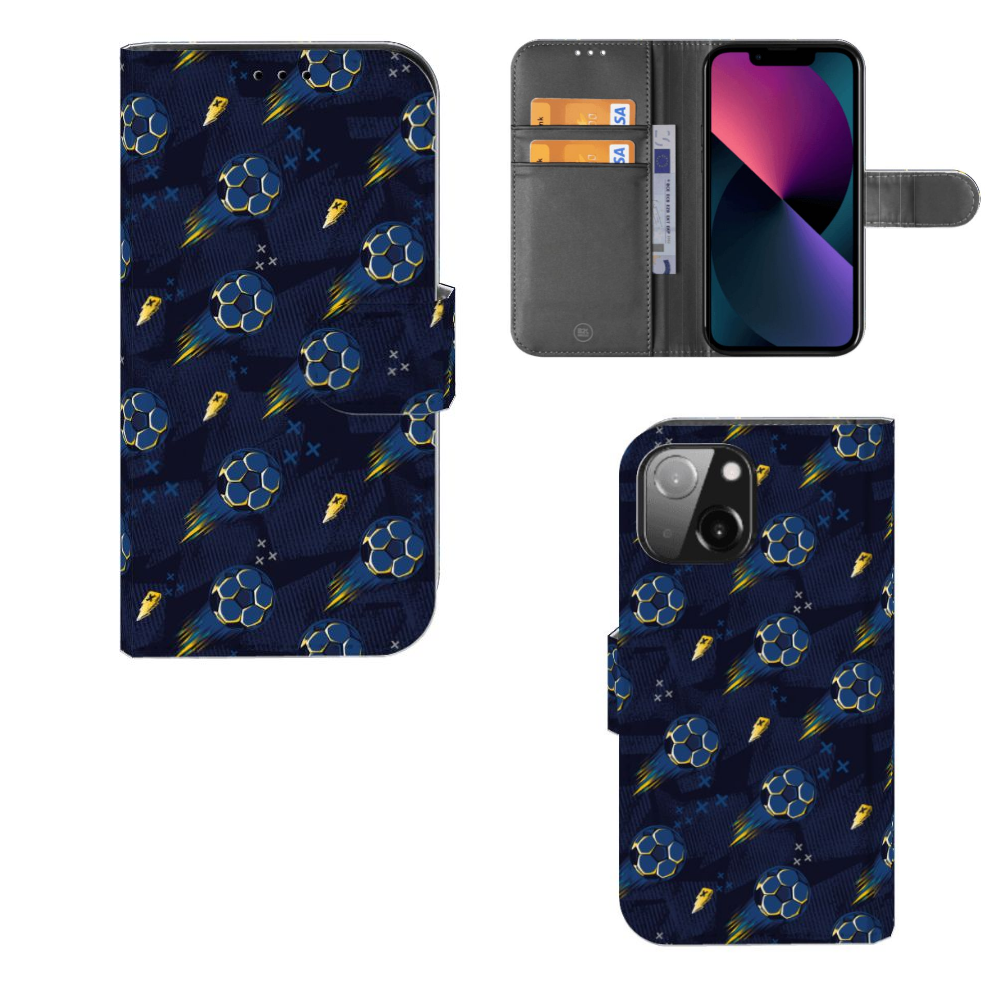 Telefoon Hoesje voor iPhone 13 Mini Voetbal met voetbalontwerp en ruimte voor kaarten âŊ